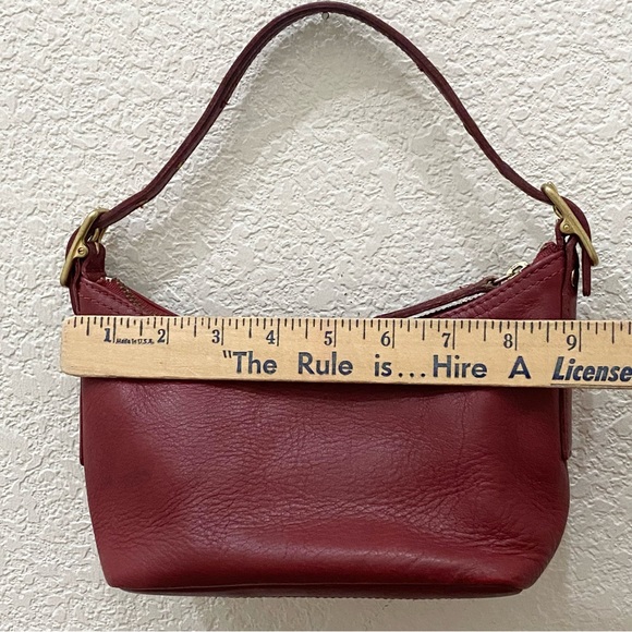 Vintage Y2K COACH 9844 Legacy West Demi Burgundy Red Leather Hobo Mini Bag - Picture 7 of 16